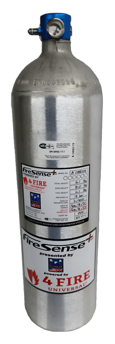 SKU: SPA4F - SFI10 - AMUM - F - 1 - 1 SPA Technique 10lb 4Fire SFI 17.1 system w/AMU Block & mechanical activation, Std mounts - Racing Fire Systems