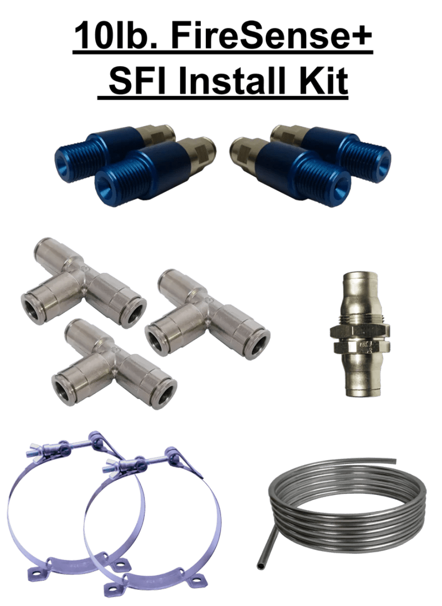 SKU: SPA4F - SFI10 - LV - F - 1 - 1 SPA Technique 10lb 4Fire SFI17.1 system w/mechanical lever valve activation, Std mounts - Racing Fire Systems