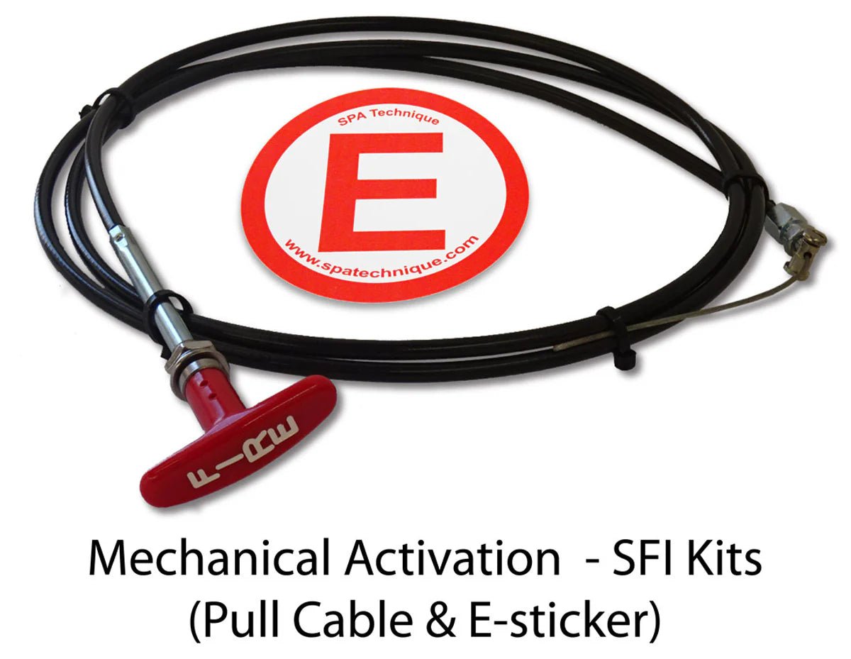 SKU: SPA4F - SFI5 - LV - D - 1 - 1 SPA Technique 5lb 4Fire SFI17.1 system w/mechanical lever valve activation, Std mounts - Racing Fire Systems
