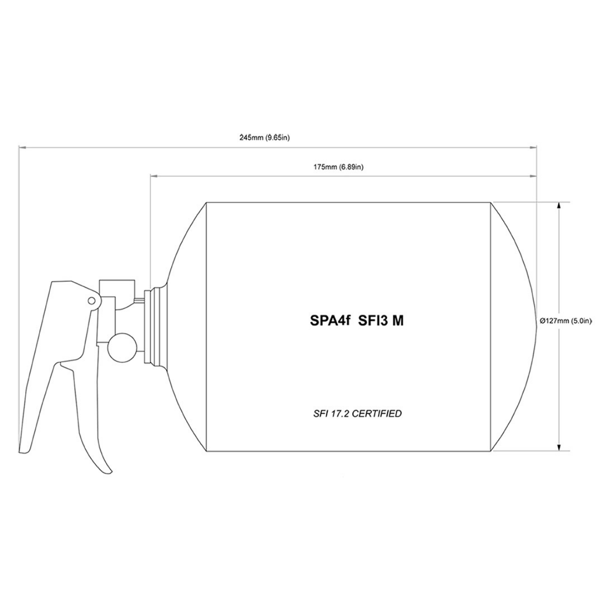 SKU: SPA4f SFI3 - M SPA Technique 3lbs FireSense+ Mechanical Fire Suppression System - SFI 17.2 - Racing Fire Systems